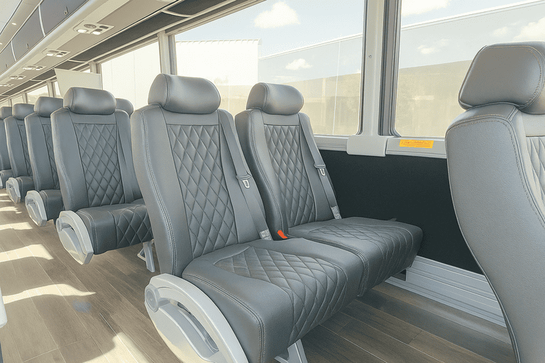 interior of Coach Bus Peoria charter bus